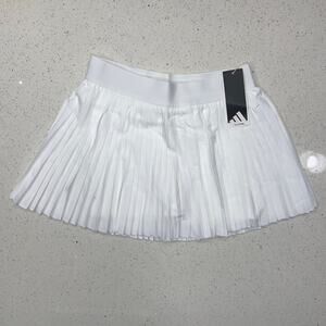adidas Girl's X-Large Club Tennis Pleated Skirt, White